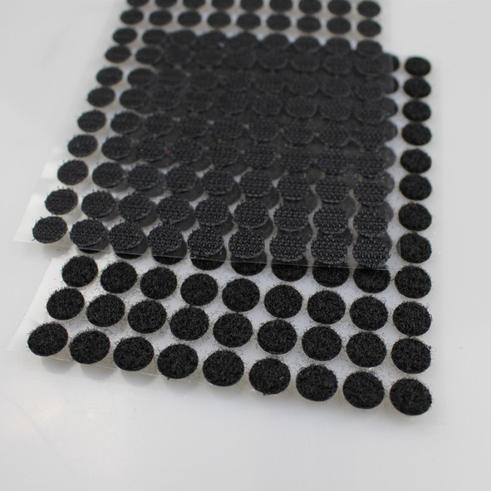 Tape Lakban Dots Hook Loop Magic Sticker 450 Pairs 10mm Hitam