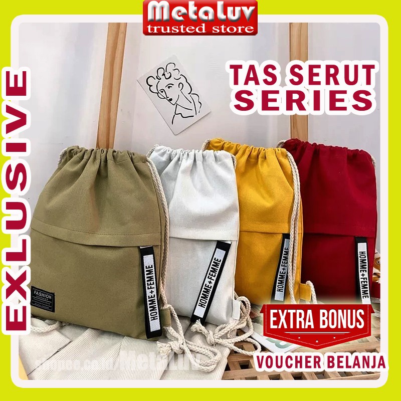 Tas Serut Polos Tas Ransel Serut Ransel Tas Ransel Serut Wanita Serut Tas Serut Kanvas Tas Serut Min