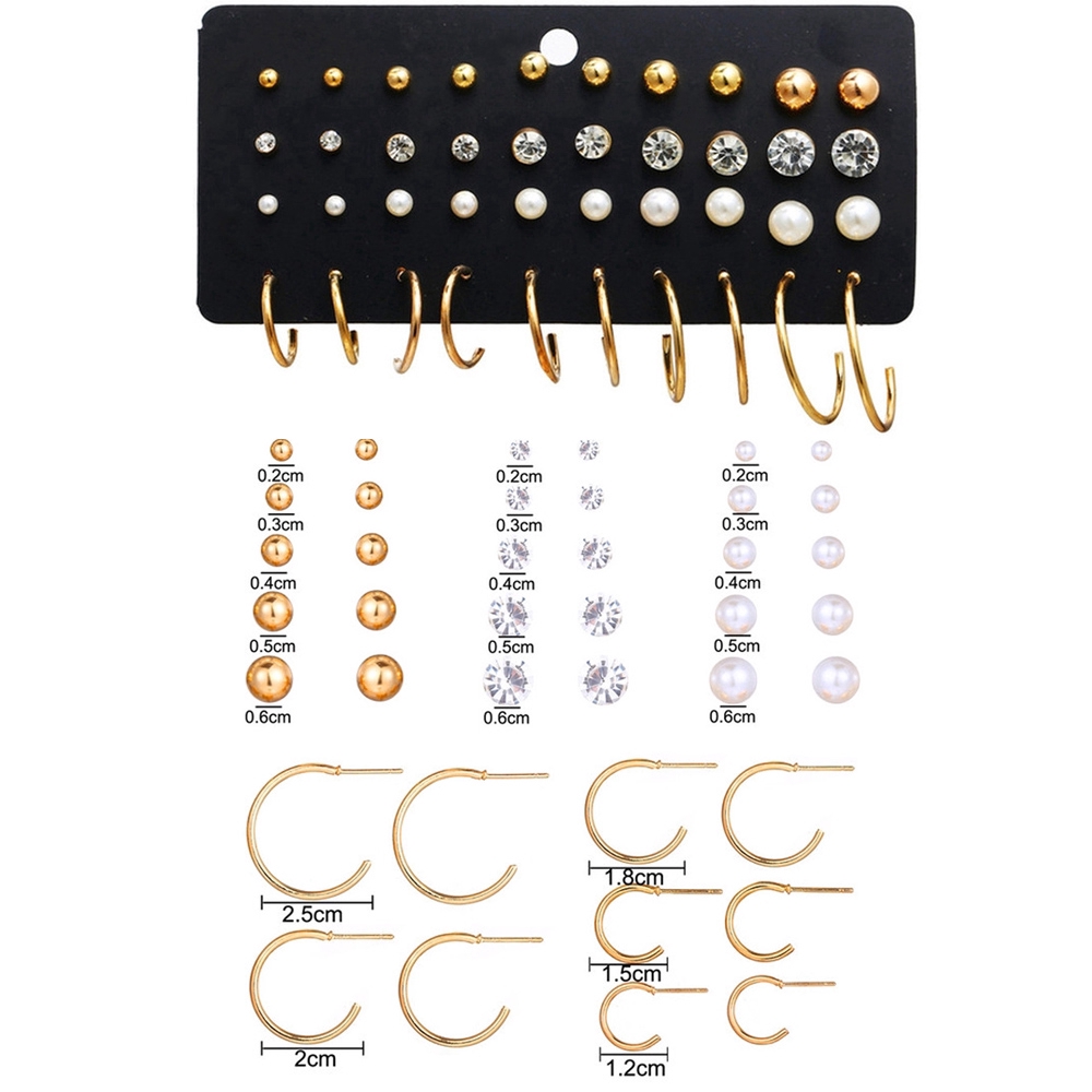 40Pcs / Set Anting Mutiara Fashion Untuk Hadiah Wanita