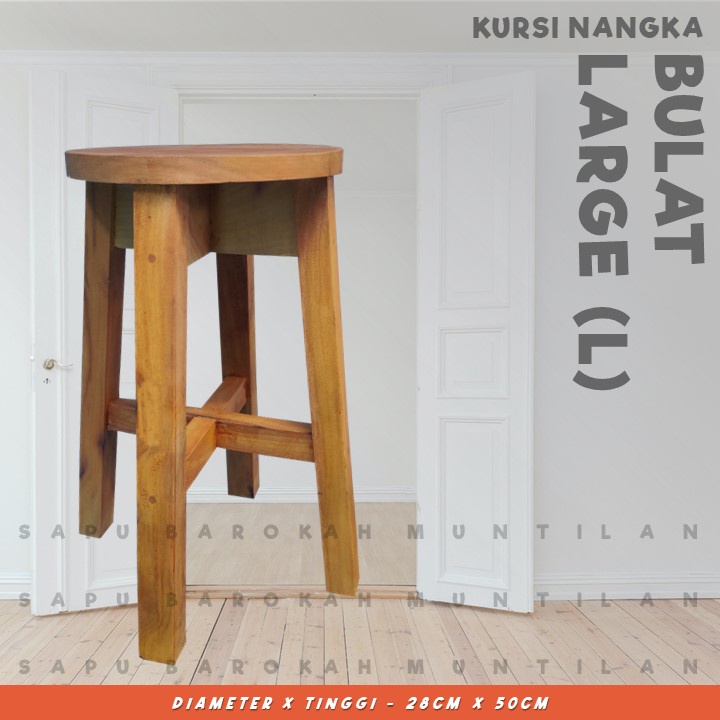 Kursi Bangku / Dingklik Kayu Nangka BULAT LARGE L