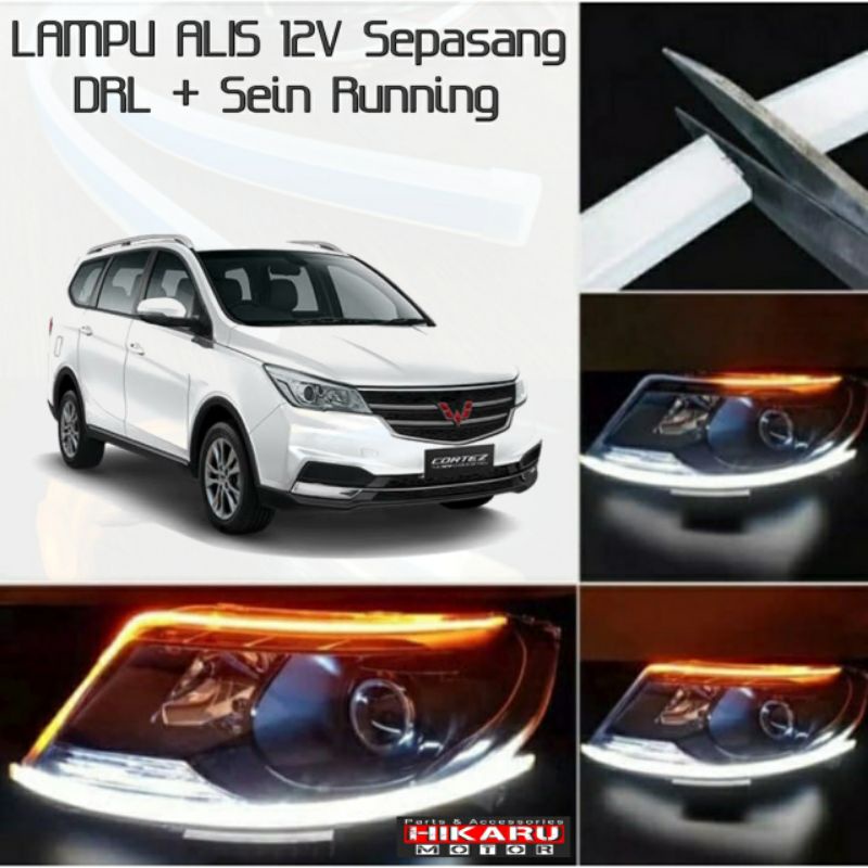 Lampu Alis Mobil Wuling CORTEZ Led Drl Sein Running Sen Jalan Sepasang Slim High Quality Keren