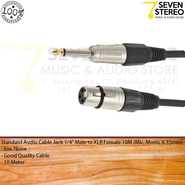 Standard Audio Cable Jack Male To XLR Female 10M