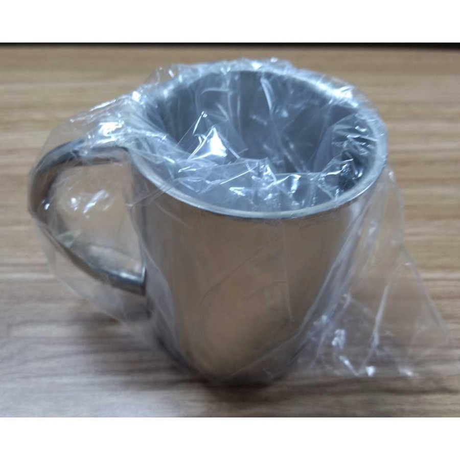 Gelas Cangkir Minum Kopi Teh Stainless with Handle - MG031 - SIlver