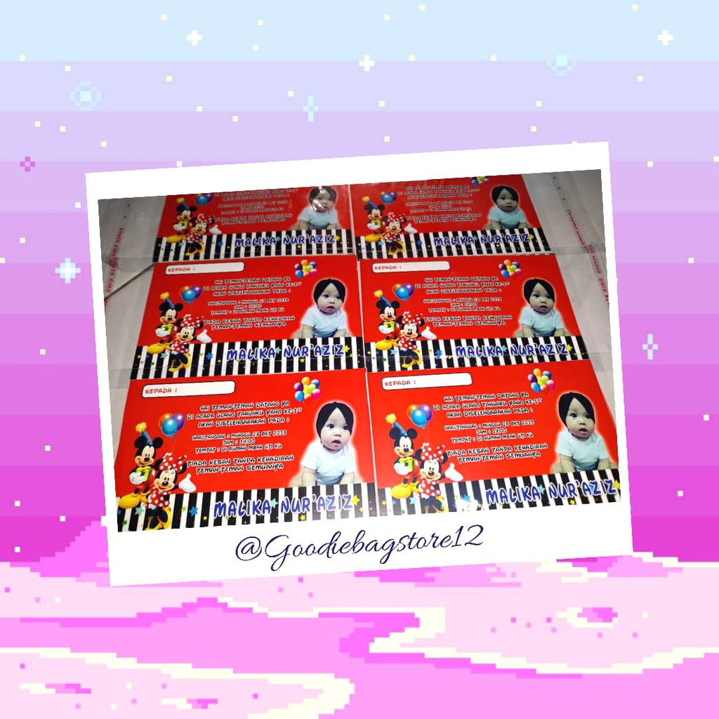 Tas Ultah Gambar custom-`undangan