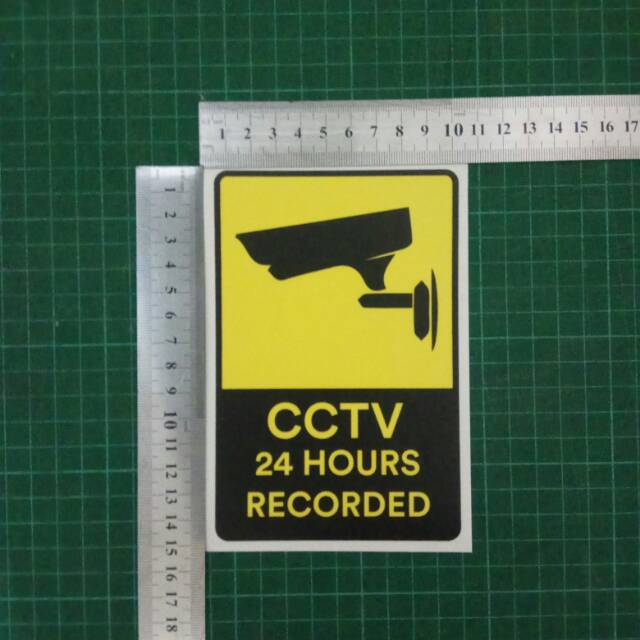 

Stiker tanda CCTV 24 hours recorded (kuning)