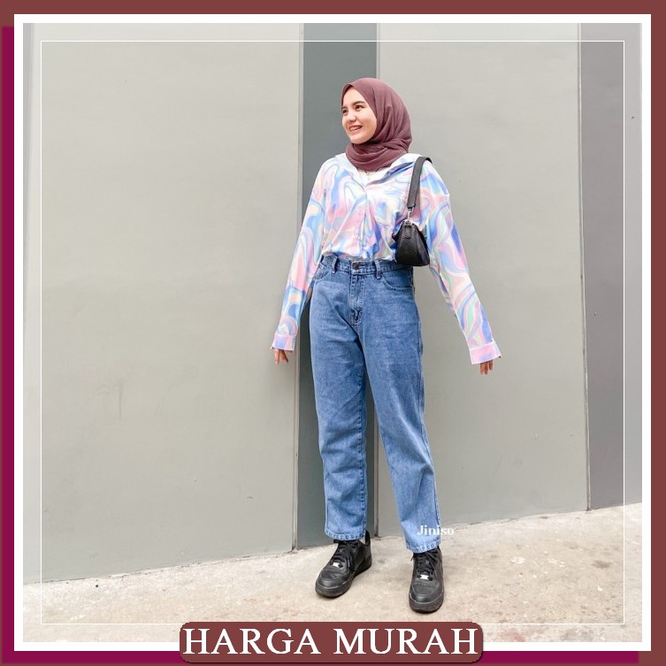 Celana Jeans Terbaru Highwaist / Hw Import #6217 - Celana Jeans W DZ550 Jiniso - Highwaist Mom Jean