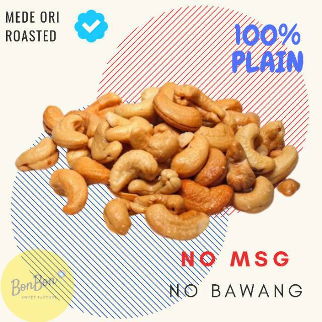 

Kacang Mede Tawar Original Natural / Kacang Mete Plain Panggang Oven Roasted 500 Gram Tanpa Bumbu