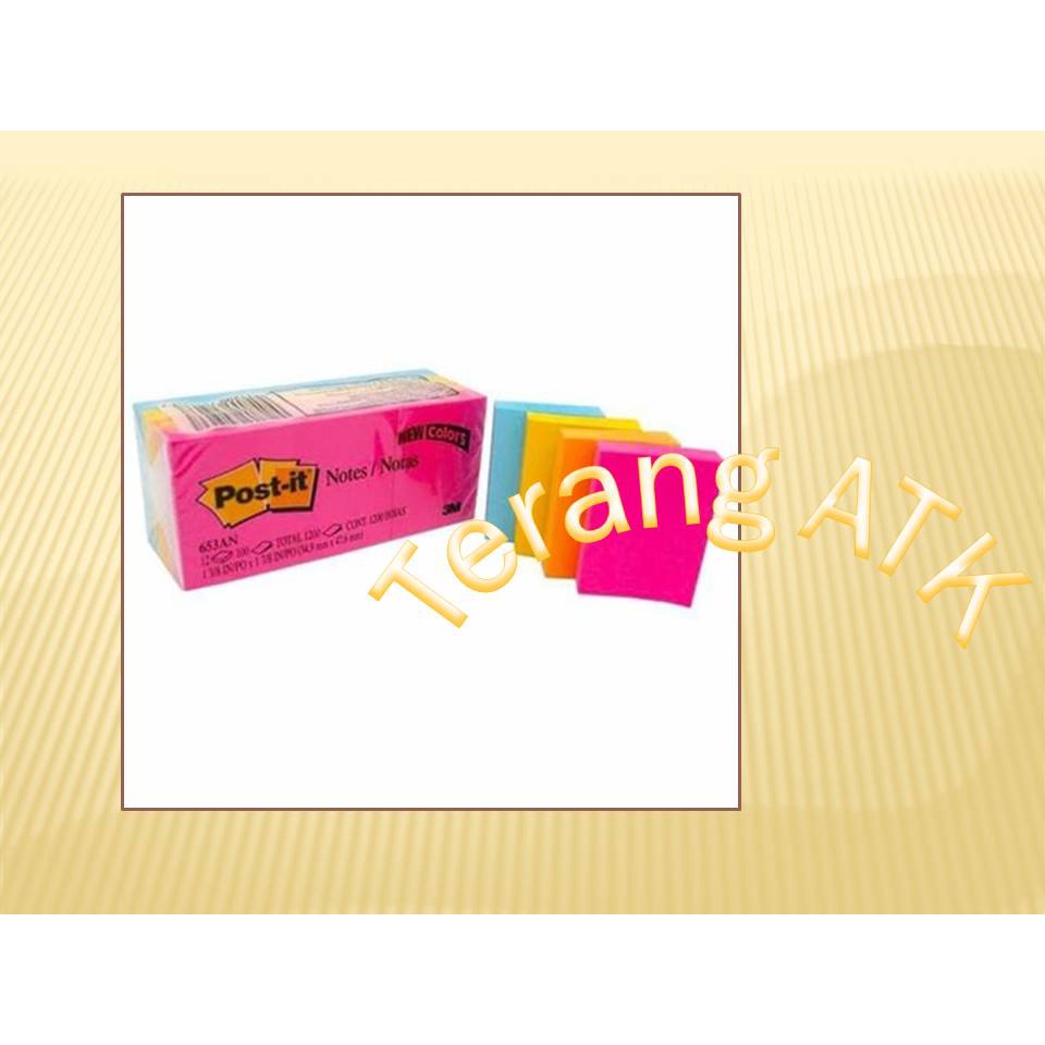

Post it Warna- Warni 653 Merek 3M [Isi 12 pad]