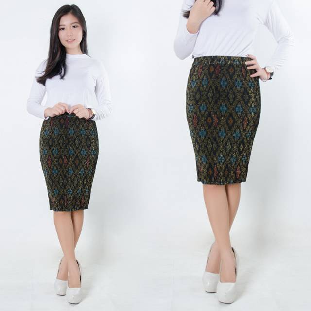 Rok instant plisket pendek jumbo songket sumatra