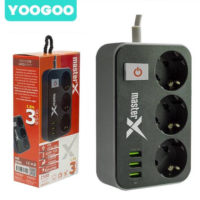 Jual Charger 3 Port USB + 3 Anti Statik Power Socket Charger Fast ...