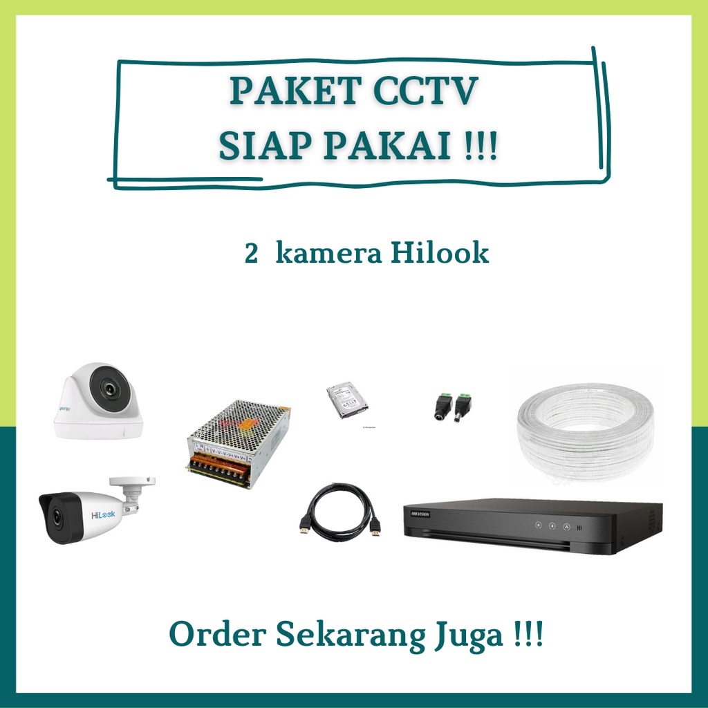 PAKET CCTV HILOOK 2 KAMERA/ CCTV DEPOK/ CCTV INDOOR OUTDOOR