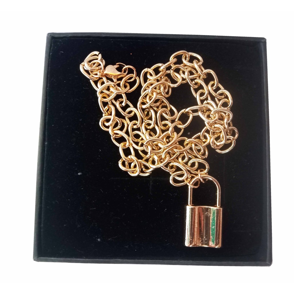 Kalung Rantai Liontin Gembok 1 Lapis