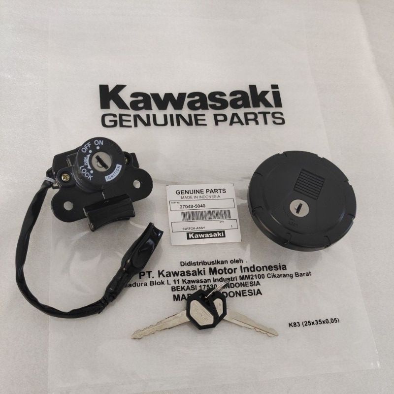 Kunci Kontak dan tutup Tangki Kawasaki KLX S - klx 150 ORIGINAL Distributor Sparepart RPMsemarang