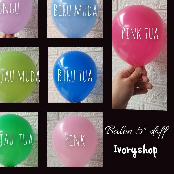 ☊ Balon 5 inch per pack isi 100 warna doff /metalic ❊