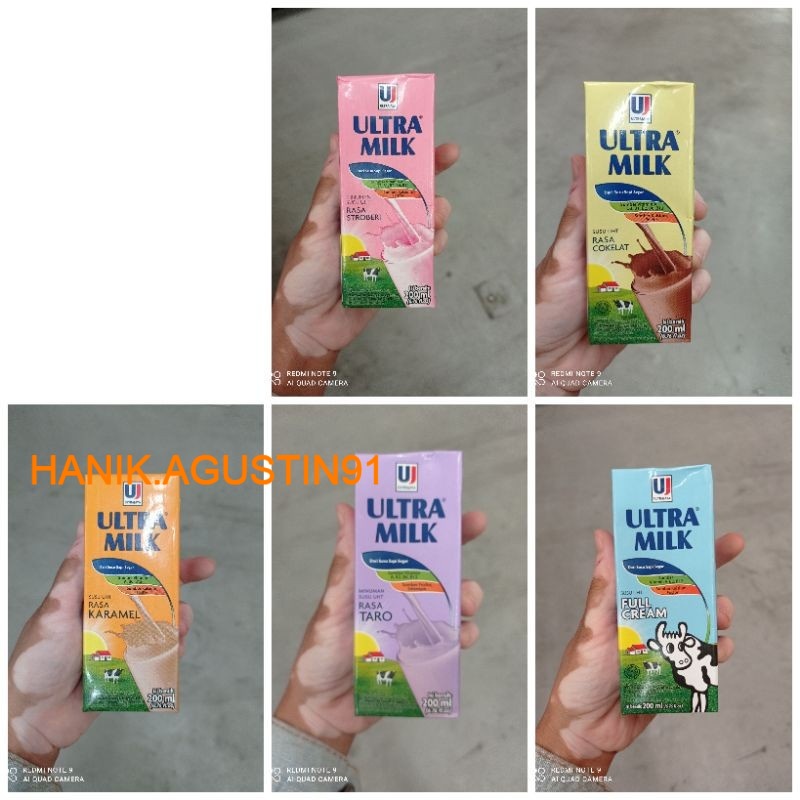 

Susu Ultra milk 200 ml ECER / Susu Uht Ultra Rasa Coklat / Stroberi / Full Cream / Karamel / Taro