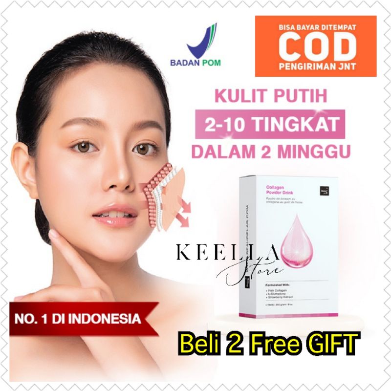 BEAUDELAB COLLAGEN Newlab New Lab powder drink rasa strawberry 5 in 1 beauty elixir beautylab.inc beautylab Inc pemutih badan kolagen premium colagen