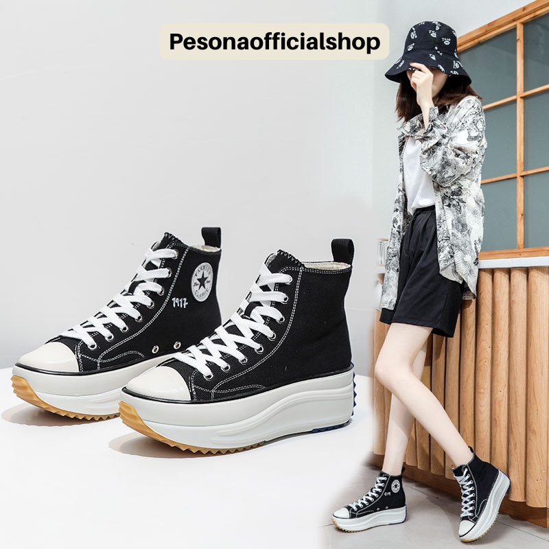 COD POS 560 Sepatu Sneakers Converse Run Hike Premium Run Star Hike Wedges Casual Shoes Wanita