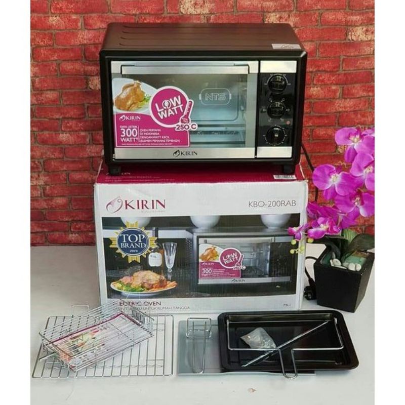 OVEN LISTRIK KIRIN KBO-200RAB / KBO 200 RAB LOW WATT 20 LITER