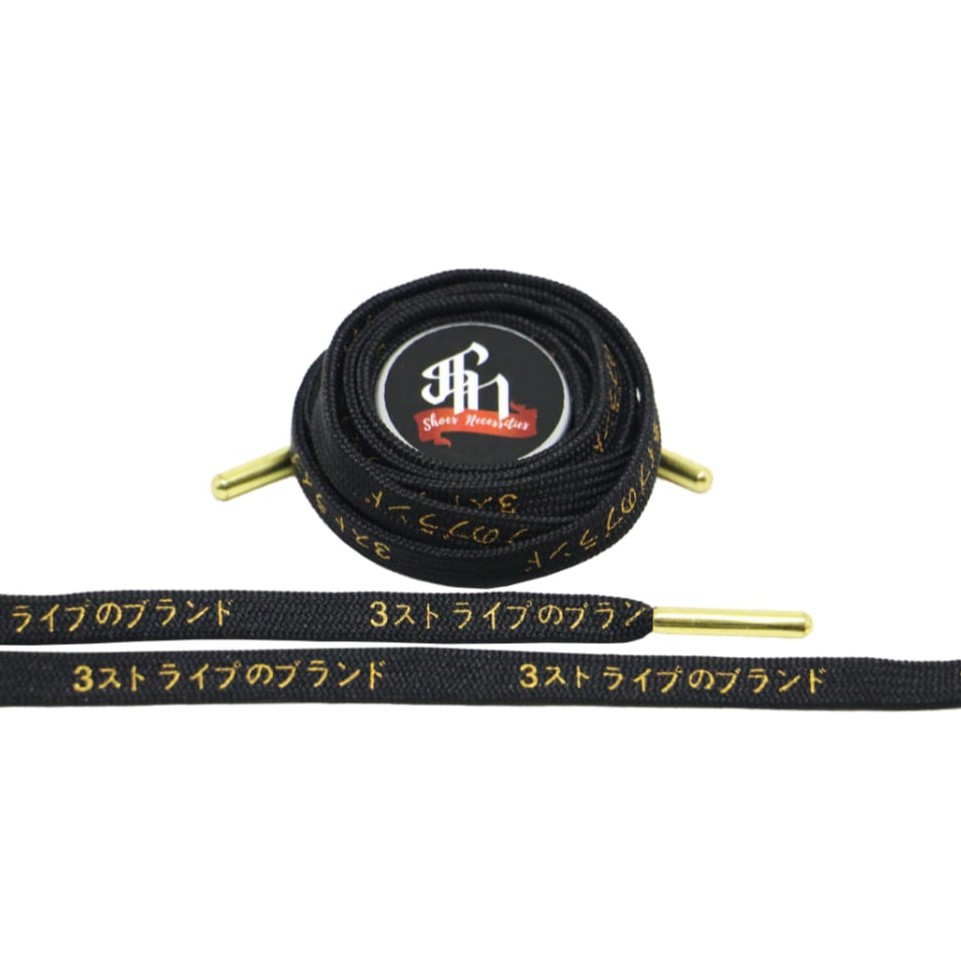 BLACK GOLD / &quot;Exclusive&quot; Japan Katakana - Tali Sepatu - Shoelaces - Laces 100CM &amp; 125CM