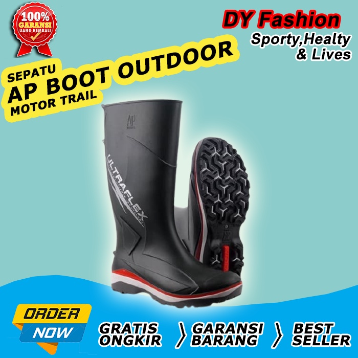 Sepatu ap boots Karet motor cross Pria MN327 safety boot ap outdoor anti air laki laki dewasa moto 3