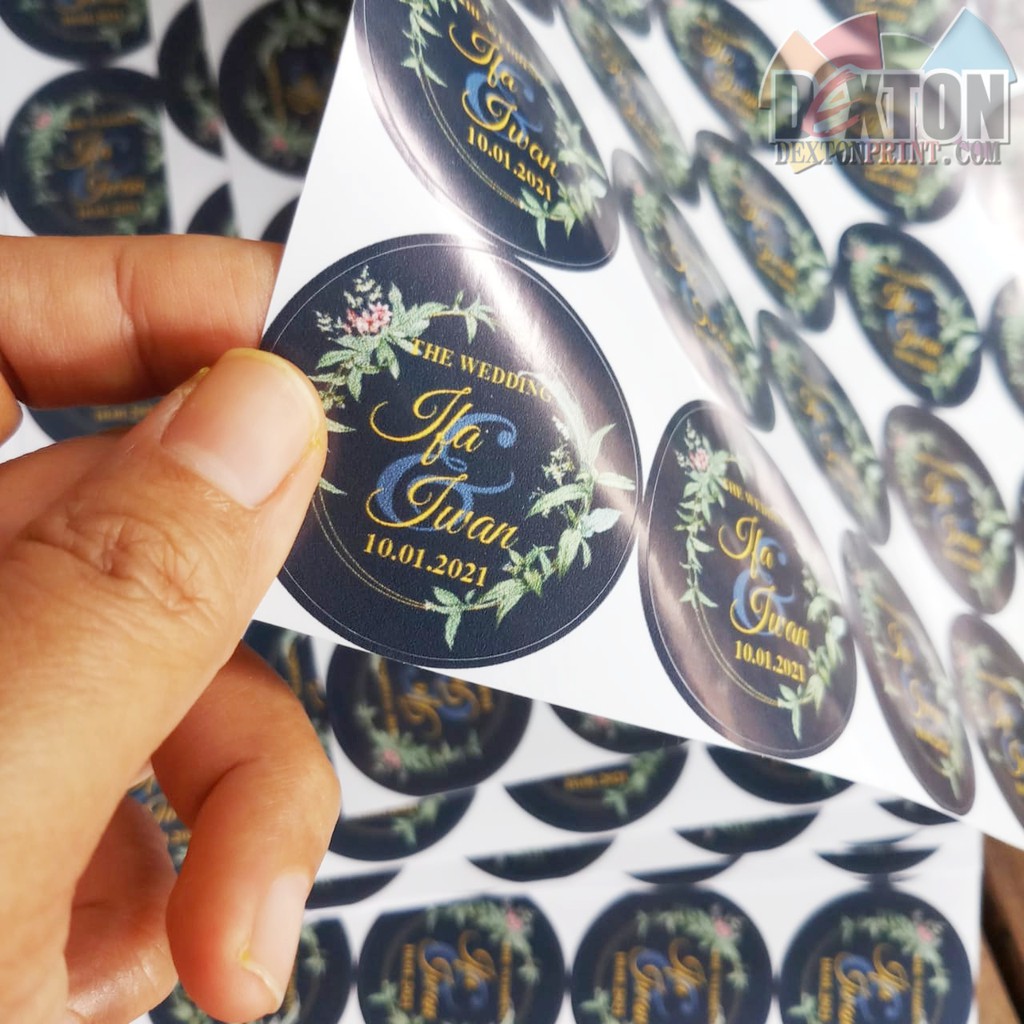 

1 pack (isi 60 pcs) Sticker Stiker Label Bulat Souvenir Pernikahan Wedding