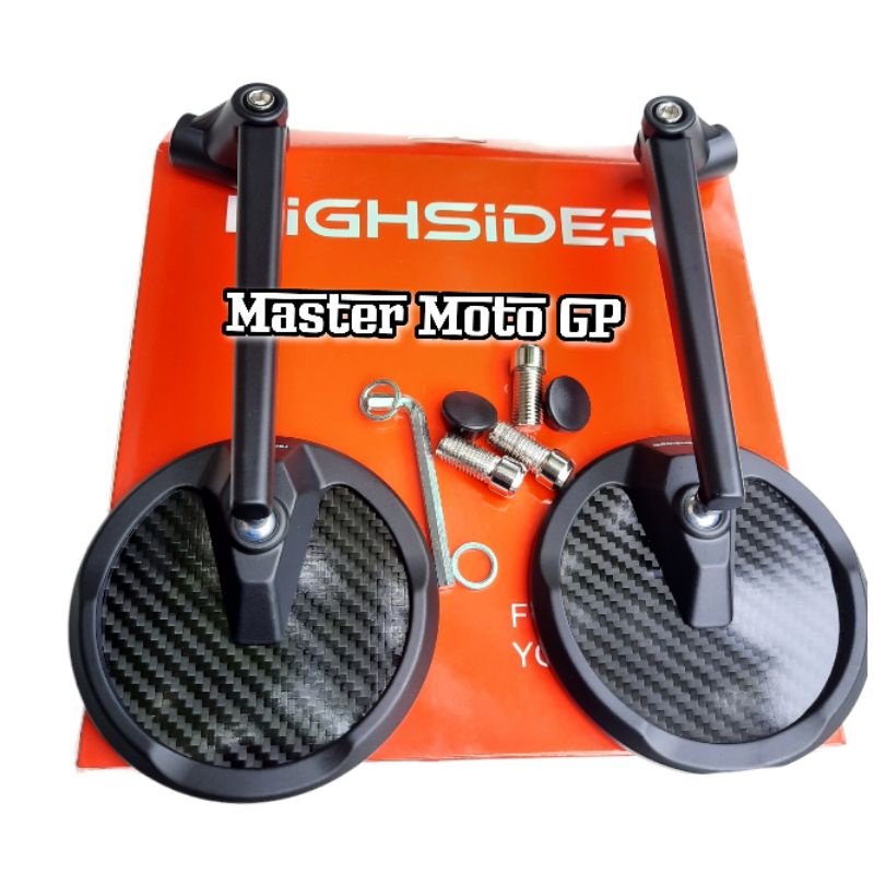 Spion classic highsider montana carbon fibre Rear Mirror carbon highsider - Kaca spion highsider bulat carbon Fazzio Nmax Vario Xmax Aerox pcx Lexi CBR ninja