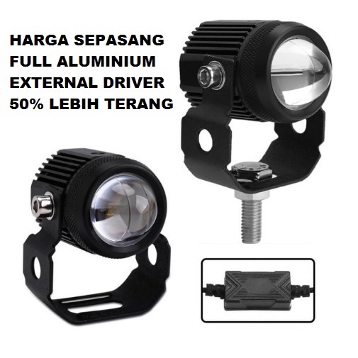 Lampu Tembak Sorot Laser Gun LED VINYX D2 Motor Mobil Sorot 30Watt 2 Warna Putih Kuning Mini 30W 30 Watt Lasergun