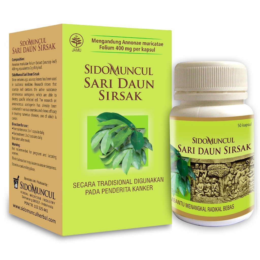 Jual SARI DAUN SIRSAK SIDOMUNCUL CAPS 50`S | Shopee Indonesia