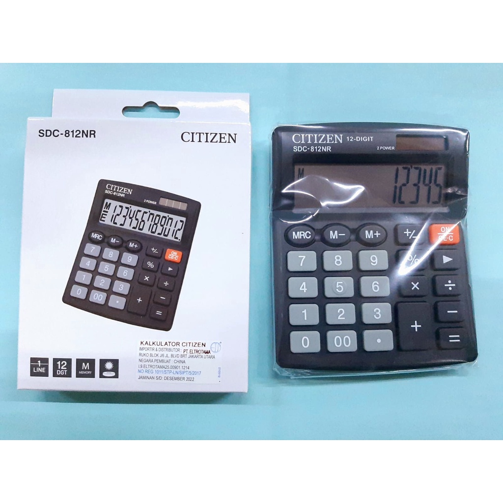 

Kalkulator Citizen SDC-812NR 12 digit Original / Calculator dc 812 nr