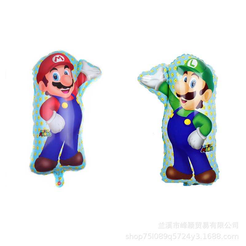 5pcs / lot Balon Aluminum Foil Desain Super Mario Luigi Untuk Dekorasi / Hadiah / Mainan Bayi