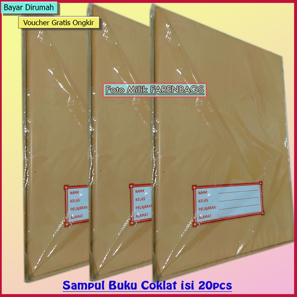 lembar coklat buku tulis / Sampul Buku Coklat Isi 20pcs Ukuran Big Boss sampul Buku Palstik isi 20lembar