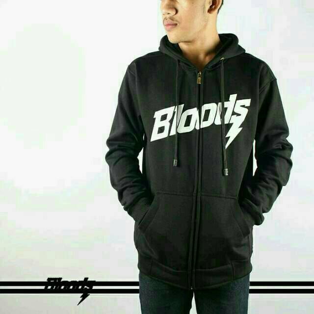JAKET BLOODS HITAM NAVY/BB BOMBER PARKA JEANS PARASUT