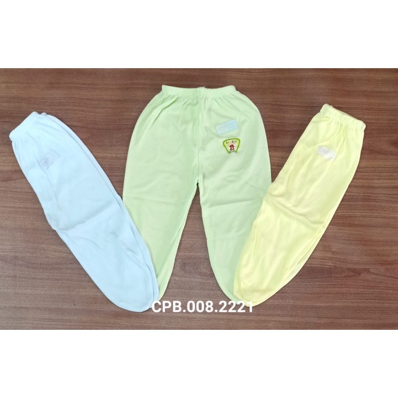 6pcs celana panjang bayi 0-3 bulan kaki buka kaki tutup warna polos / celana panjang newborn katun