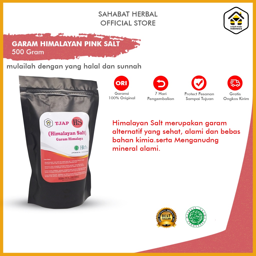 

Garam Himalaya Asli Himalayan Pink Salt Himsalt Premium Original Himsalt Ibnu Sina 500 Gr