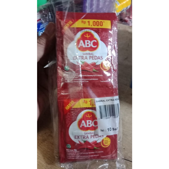 Sambal ABC Asli &amp; Extra Pedas Pack Ketengan 1000 x 10 Sachet