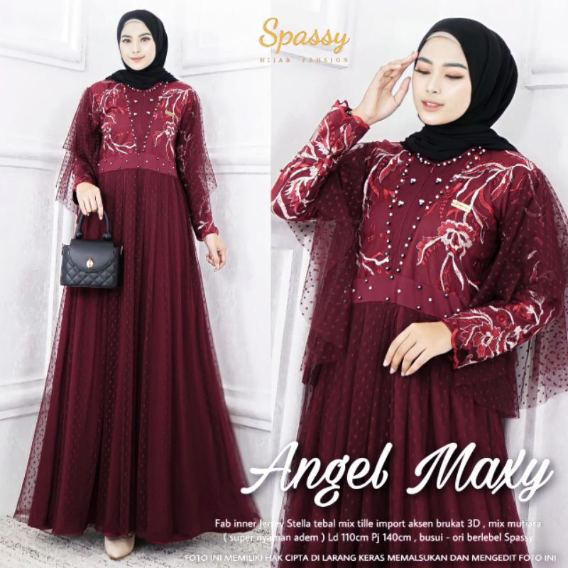 angel maxy gamis brokat bruklat ori spassy