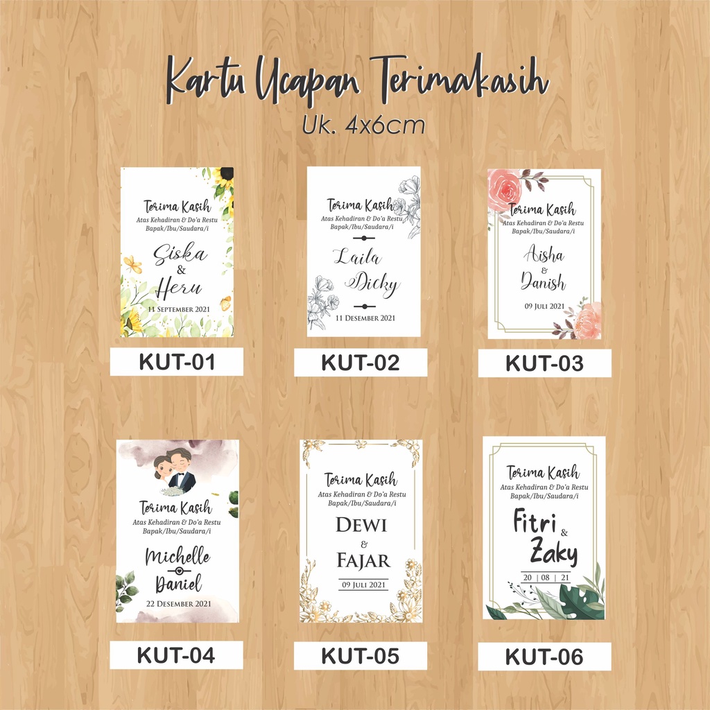 Jual Kartu Ucapan Terimakasih / Kartu Souvenir / Thanks Card | Shopee