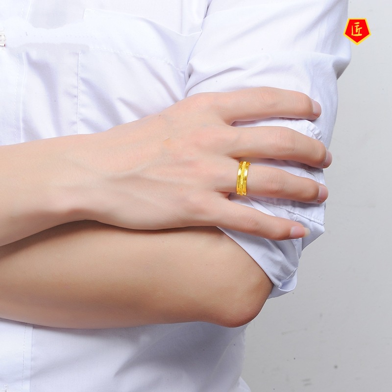 [Ready Stock]Simple Personality Gold Couple Rings