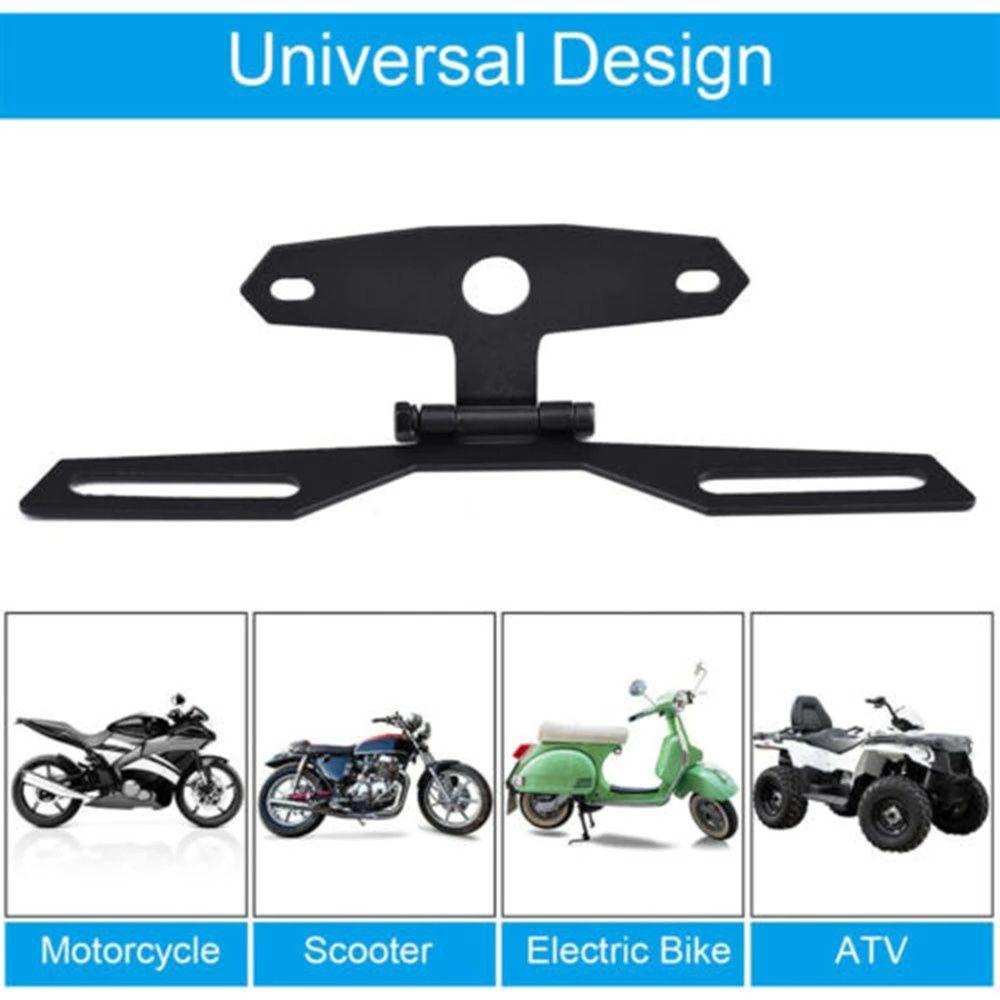 Lanfy Braket Plat Nomor Plat Frame Lipat Aksesoris Mobil Aksesoris Eksterior Untuk ATV Motor Adjustable Light Frame Holder