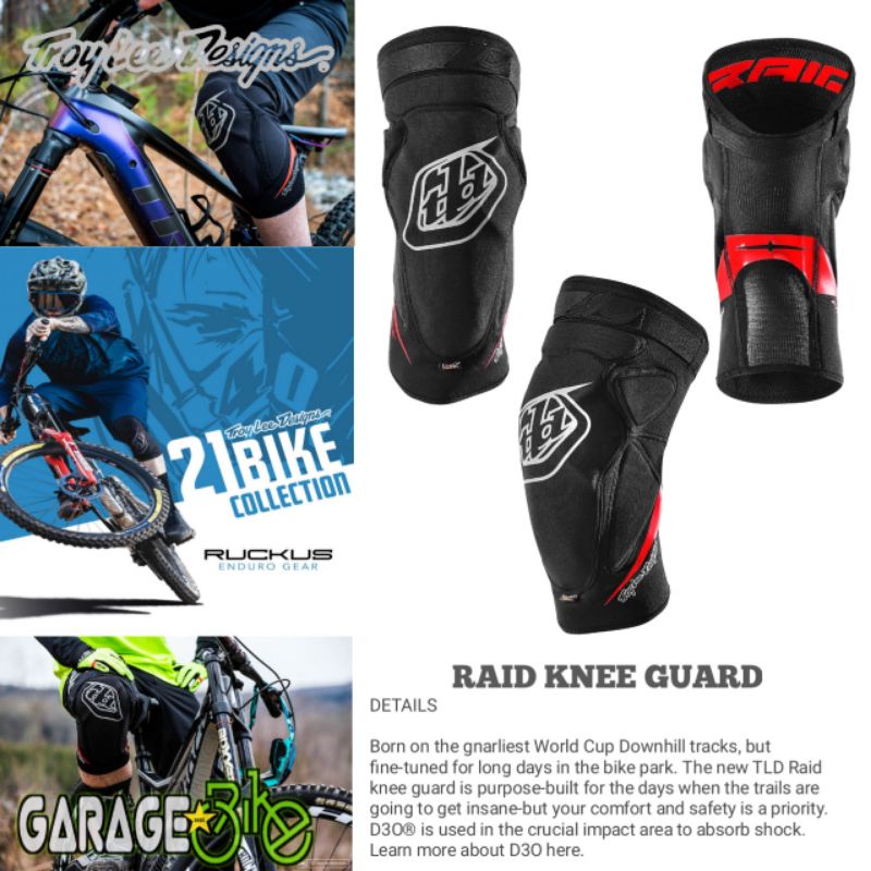 KNEE GUARD TROYLEE DESIGNS RAID . KNEE PROTECTOR TLD . PELINDUNG LUTUT TLD . DEKER LUTUT TLD