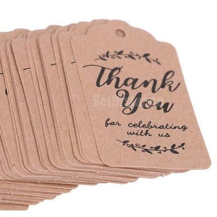 Paper Hang Tags - Rectangular &quot;Thank You for Celebrating&quot; (10pcs)