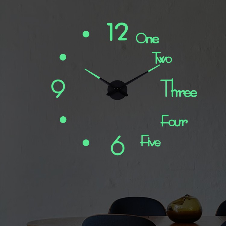 Jam Dinding Besar Glow In The Dark / Jam Dinding Besar DIY Giant Wall Clock Quartz Glow in The Dark