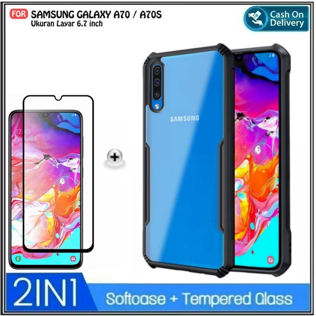 Case Samsung A70 A70S Soft Hard Fusion Transparan Casing Cover