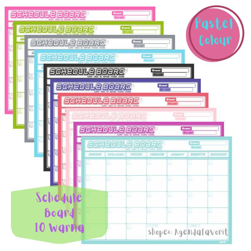 

SCHEDULE BOARD WHITEBOARD | MONTHLY PLANNER | WARNA TERBANYAK