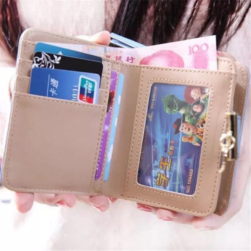 Dompet Lipat Wanita Motif Daun - Dompet Wanita Import