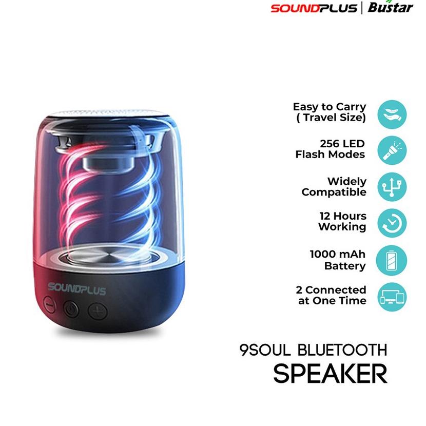 Harga TERMURAAH.. Soundplus 9Soul - Speaker Bluetooth Led 5W / Portable Speaker / Mini Speaker Bluetooth