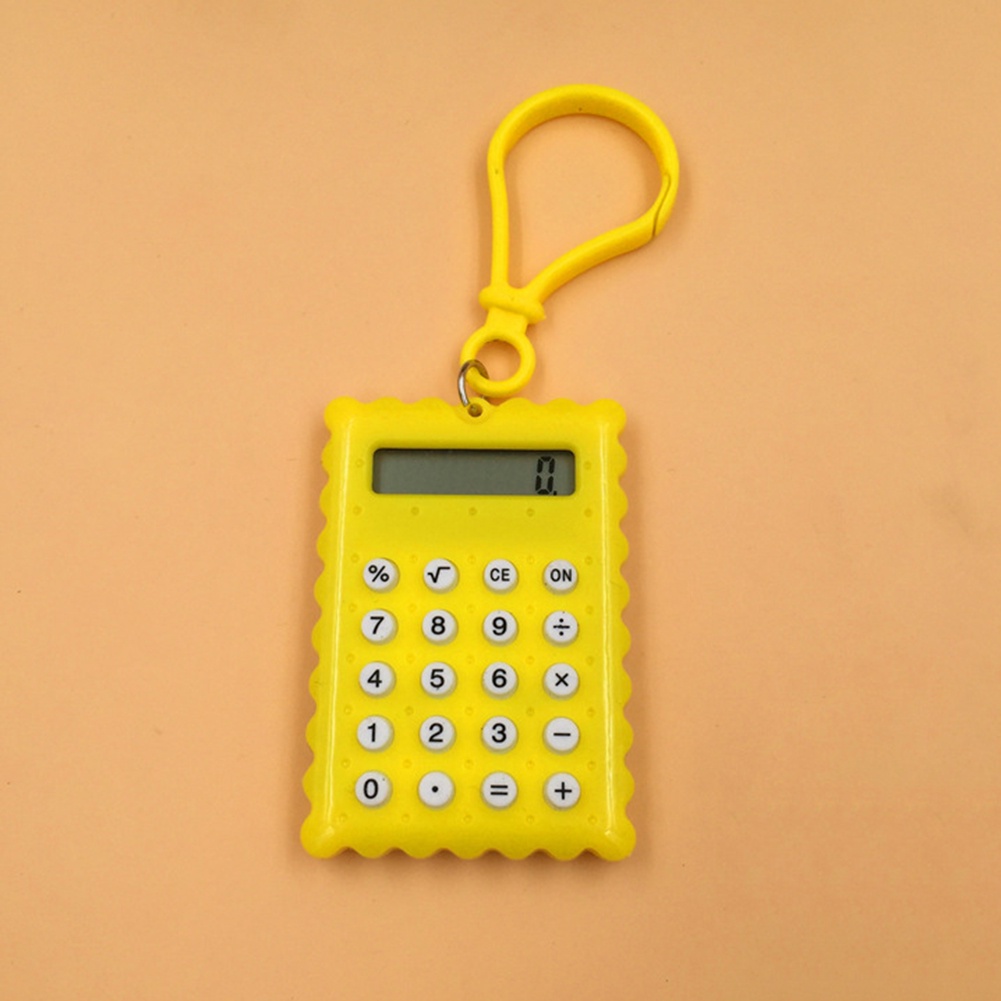 [Jianxin] Pocket Student Mini Electronic Calculator Biscuit Shape School Office Supplies