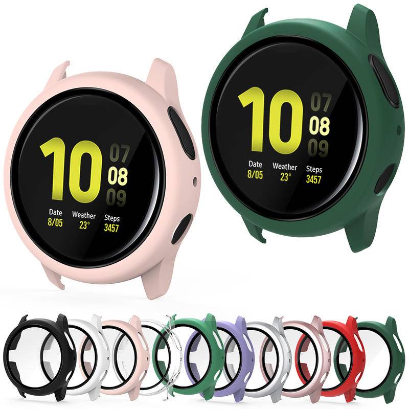 Case Bumper Pelindung Layar Tempered Glass 40mm 44mm Untuk Samsung Galaxy Watch Active 2 4 40mm 44mm