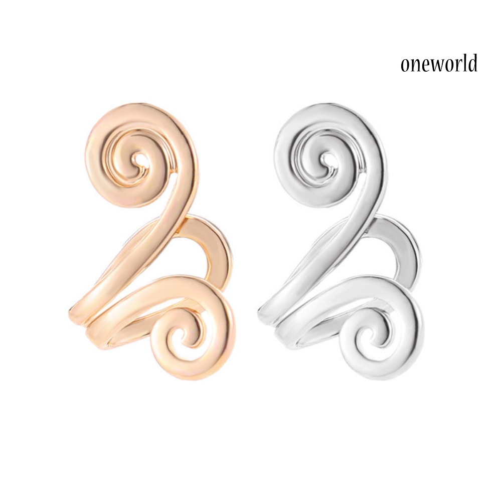 OW@ Fashion Women Hoop Shape Ear Clips Earrings Non-Piercing Jewelry Party Gift