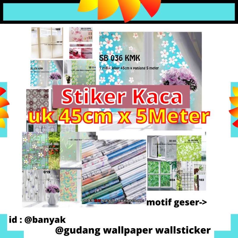 SUNBLAST STIKER KACA UK 45CM  X 5 METER  STICKER SETIKER WALLPAPER PINTU JENDELA KACA BUAT KAMAR MANDI DEKORASI DECOR DEKOR RUMAH WALPAPER SANBLAST WELPEPER SANBLAS SUNBLAST SUNBLAS LEMARI MOTIF POLOS BUREM BURAM KOTAK DAUN BUNGA MINIMALIS MURAH GLASS